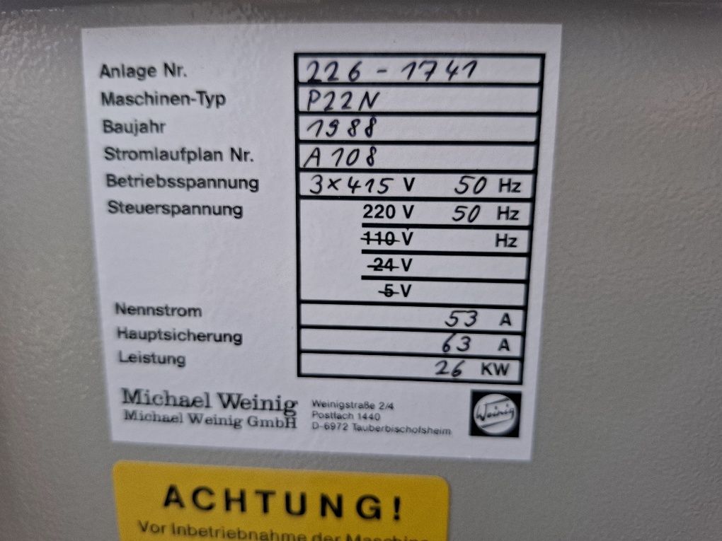 Weinig profimat 22 Strugarka czterostronna