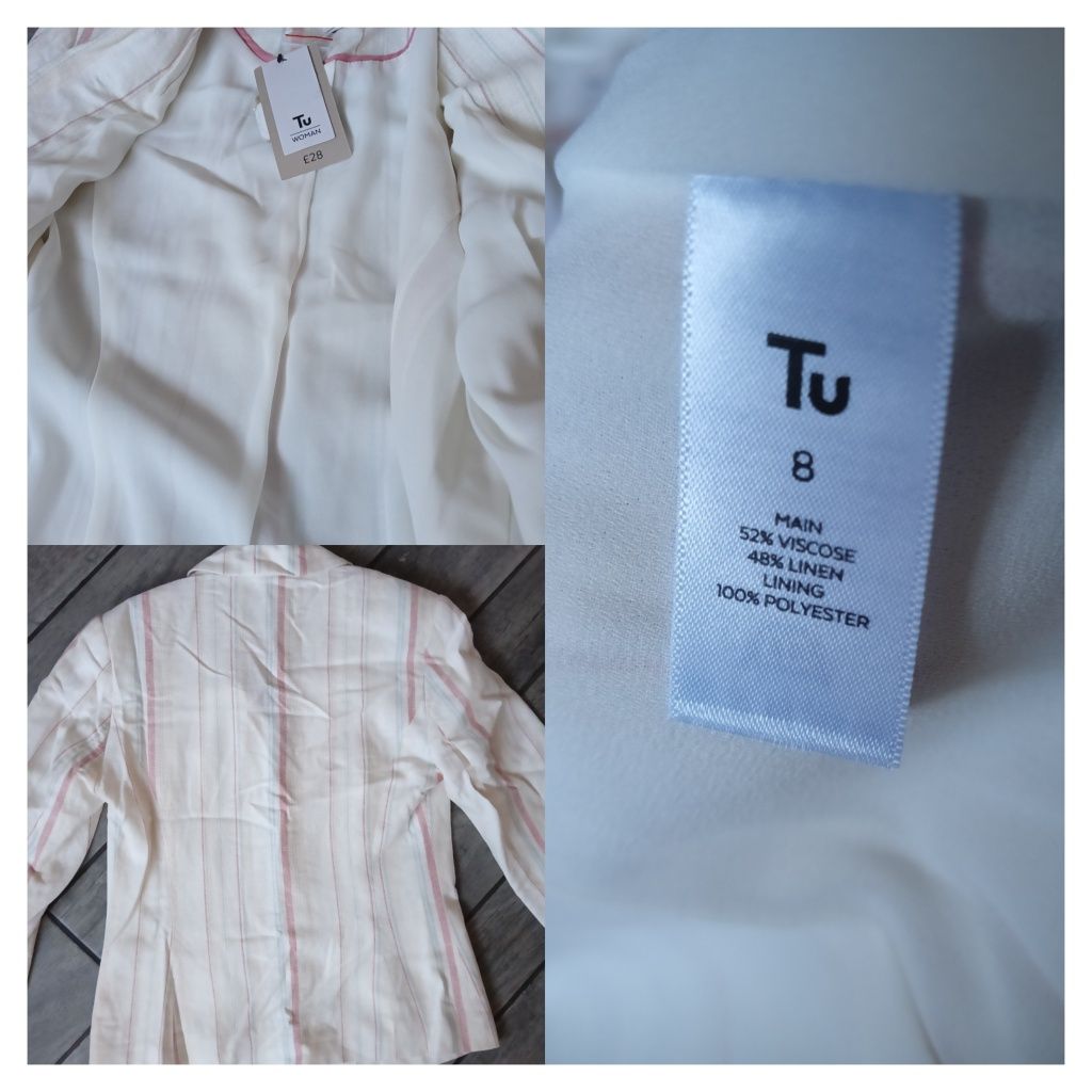 Żakiet, marynarka, żakiet lniany, r. 36