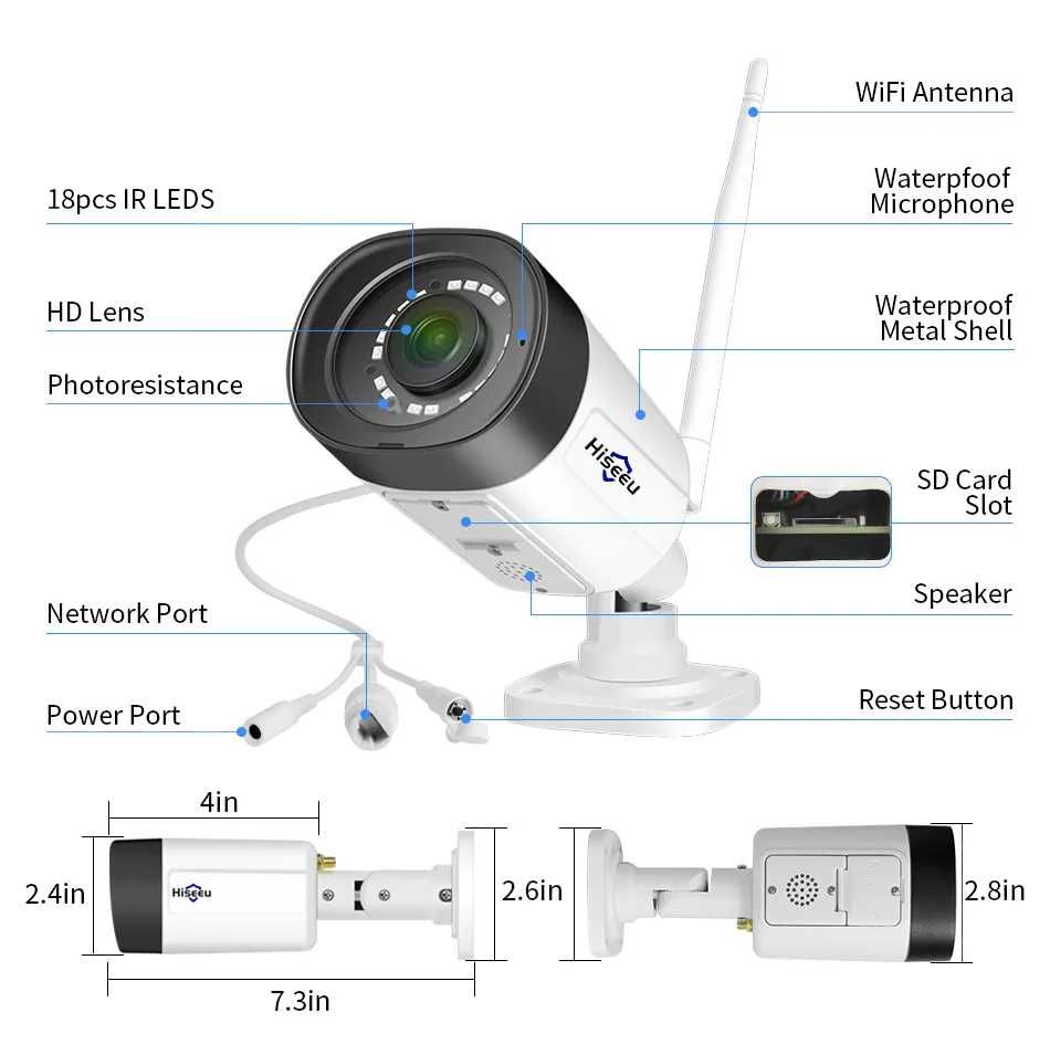 Sistema KIT 4 Cameras Vídeo Vigilância • WIFI • Exterior 3MP • NOVO