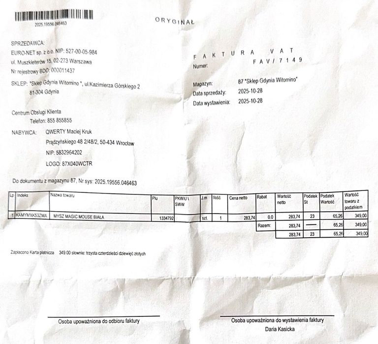 Nowa Apple Magic Mouse – oryginalna, nieużywana, taniej niż w sklepie