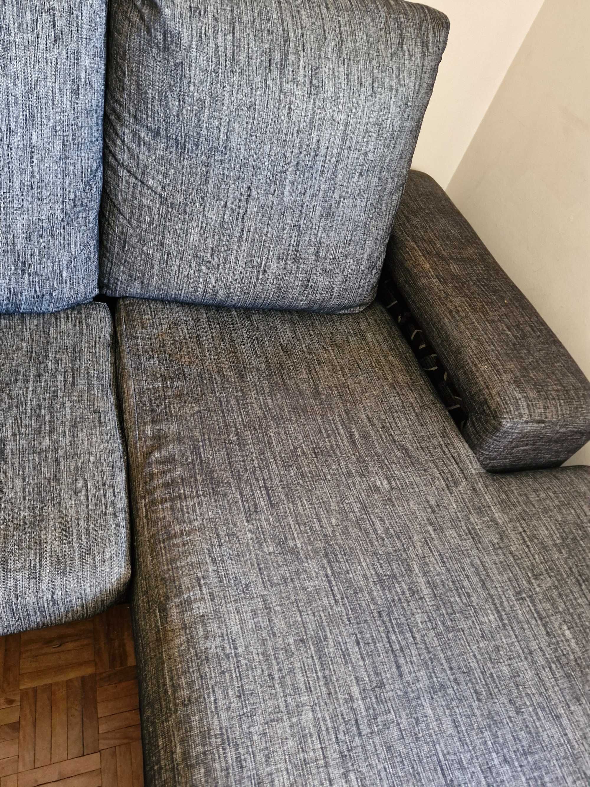 Sofá 3 lugares com chaise longue usado