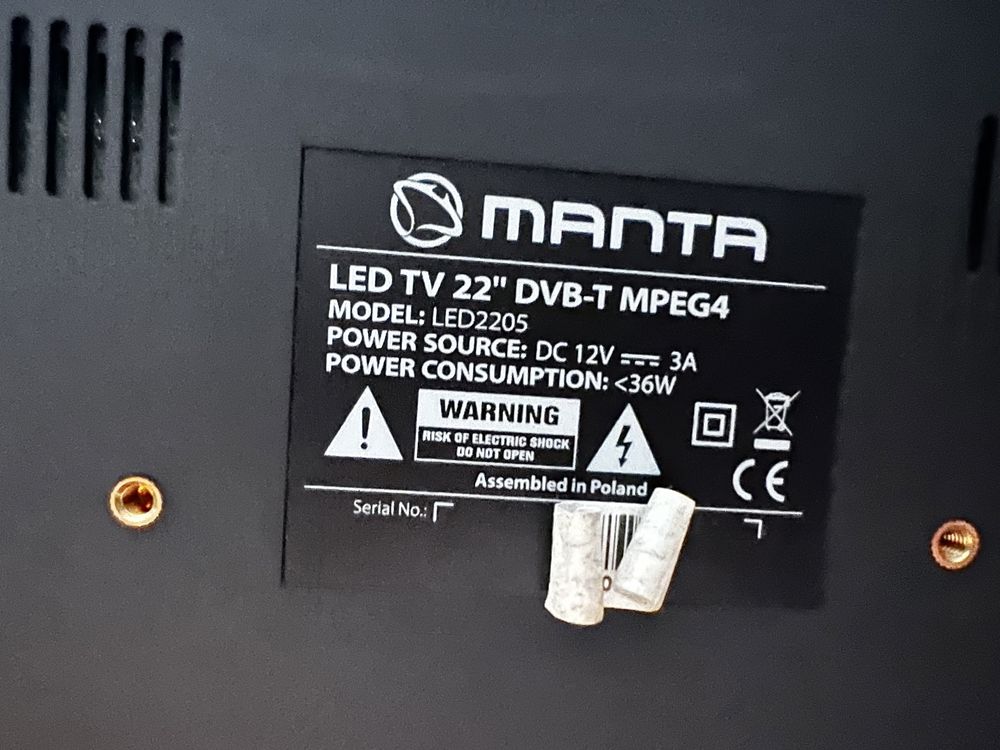 Telewizor Manta 22 cale LED + pilot + dekoder