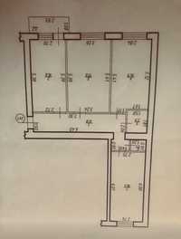 Продаж 3 к квартири в центральній частині з частковим ремонтом