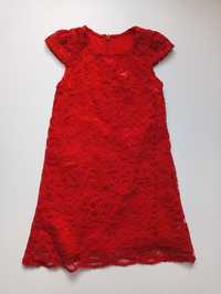 Długa koronkowa czerwona sukienka dla dziewczynki