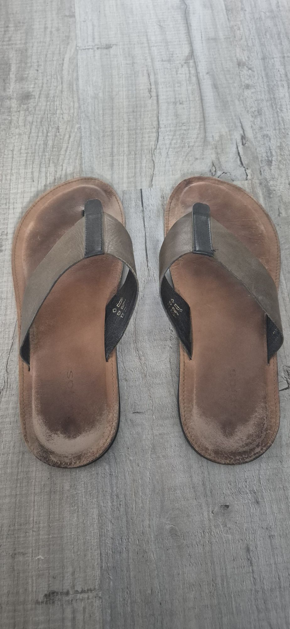 Buty Klapki Japonki WOJAS skorzane- 4355-57 Zielony
