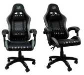 Infini Five Black/Grey Wygodny Fotel dla Graczy z Poduszką Lędźwiową