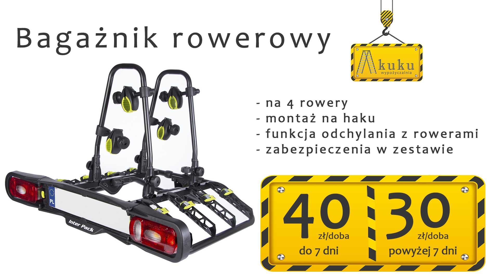 Bagażnik rowerowy na hak 4-stanowiskowy wynajem od 30 zł/doba