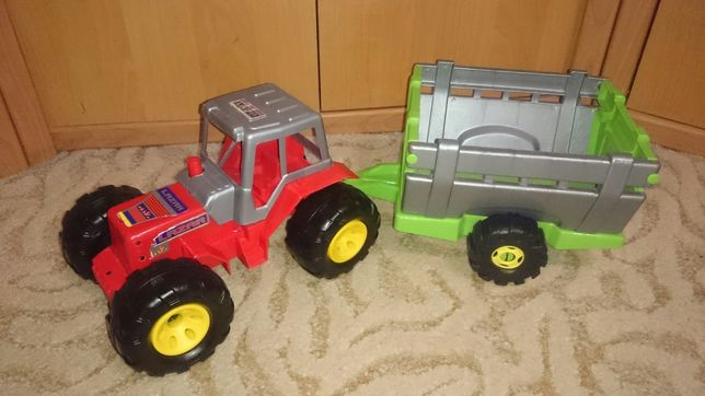 Traktor z przyczepą, przyczepką zabawka 60x20x19cm