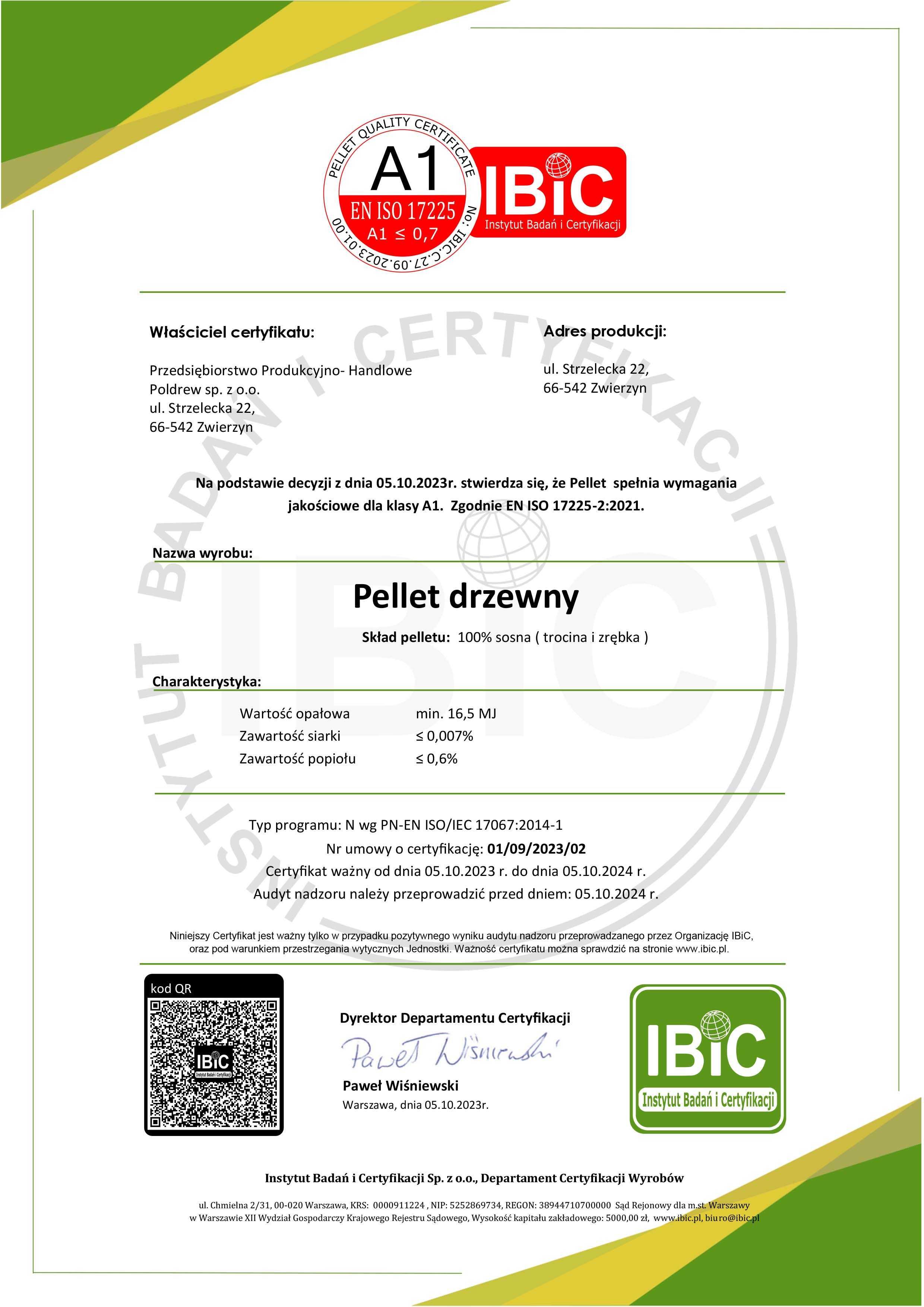 Pellet Pelet Certyfikat A1 990kg darmowa dostawa