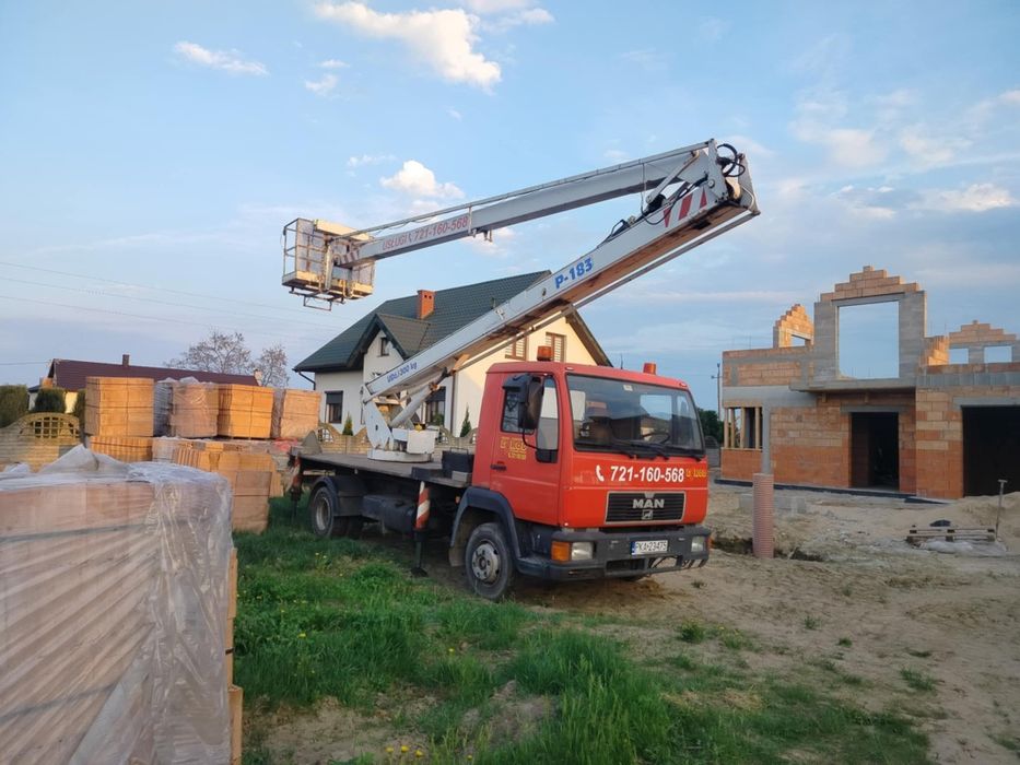 Usługi podnośnikiem koszowym 18m zwyżka przycinanie drzew