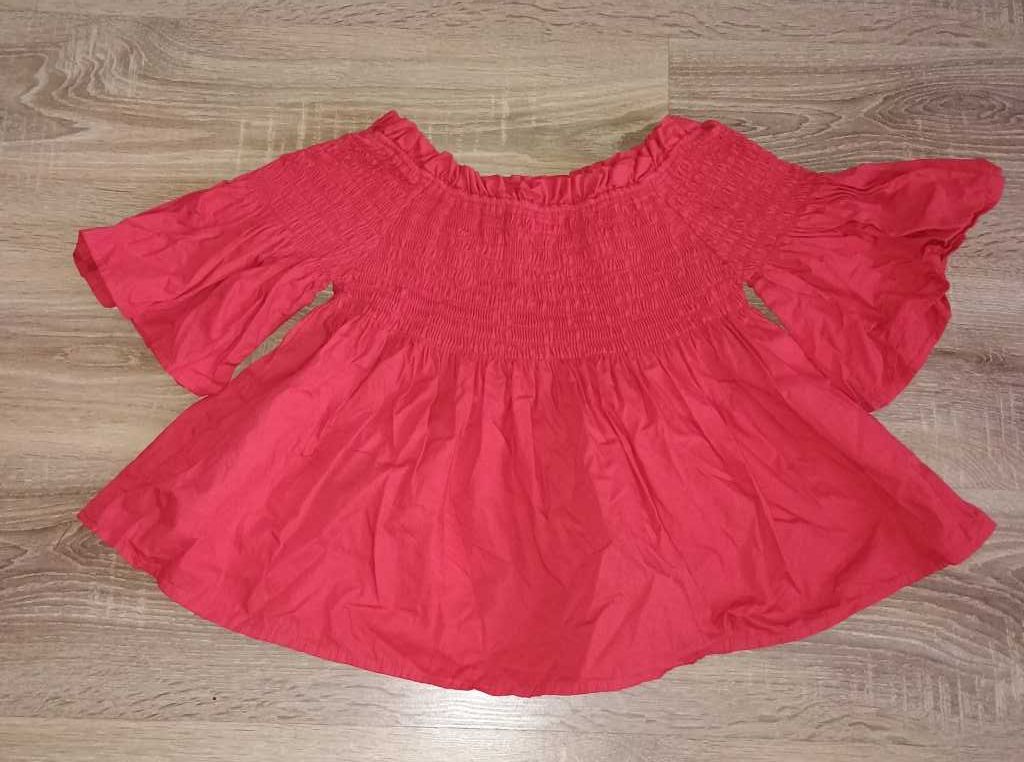 czerwona bluzka boho bik bok XS-L