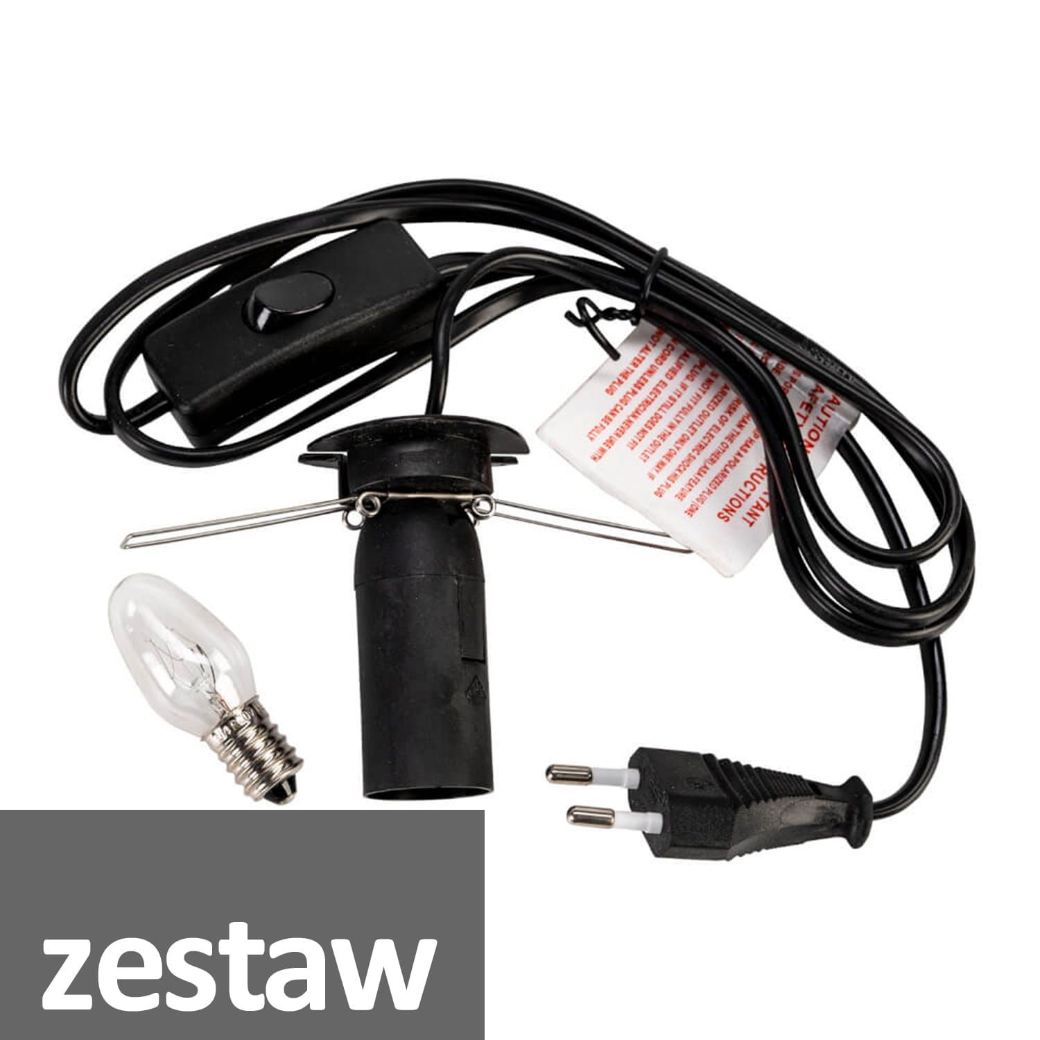 Kabel elektryczny do lampy solnej  230v z żarówką e14 15w