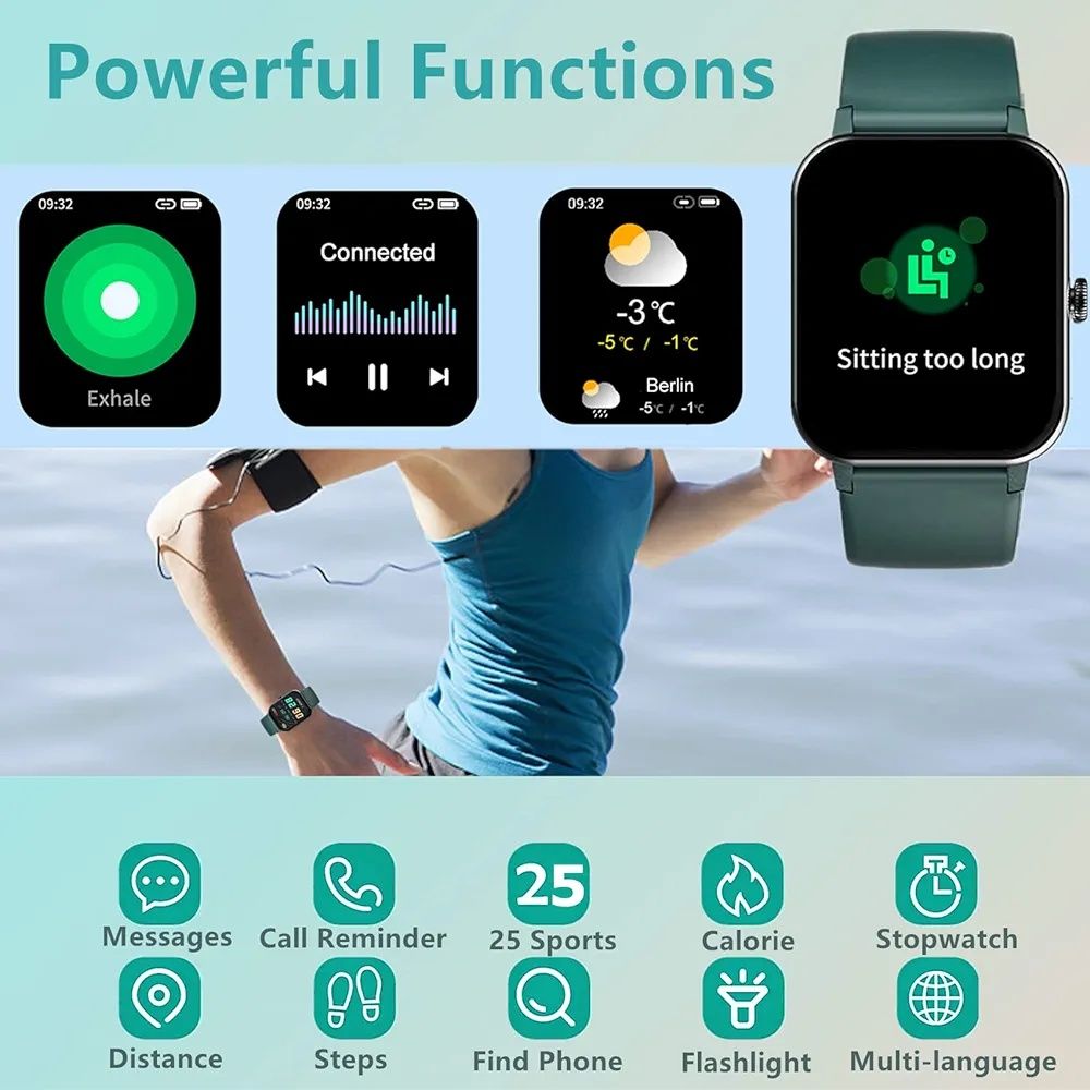 Iowodo r3pro czarny smartwatch fitness dla kobiet i mężczyzn