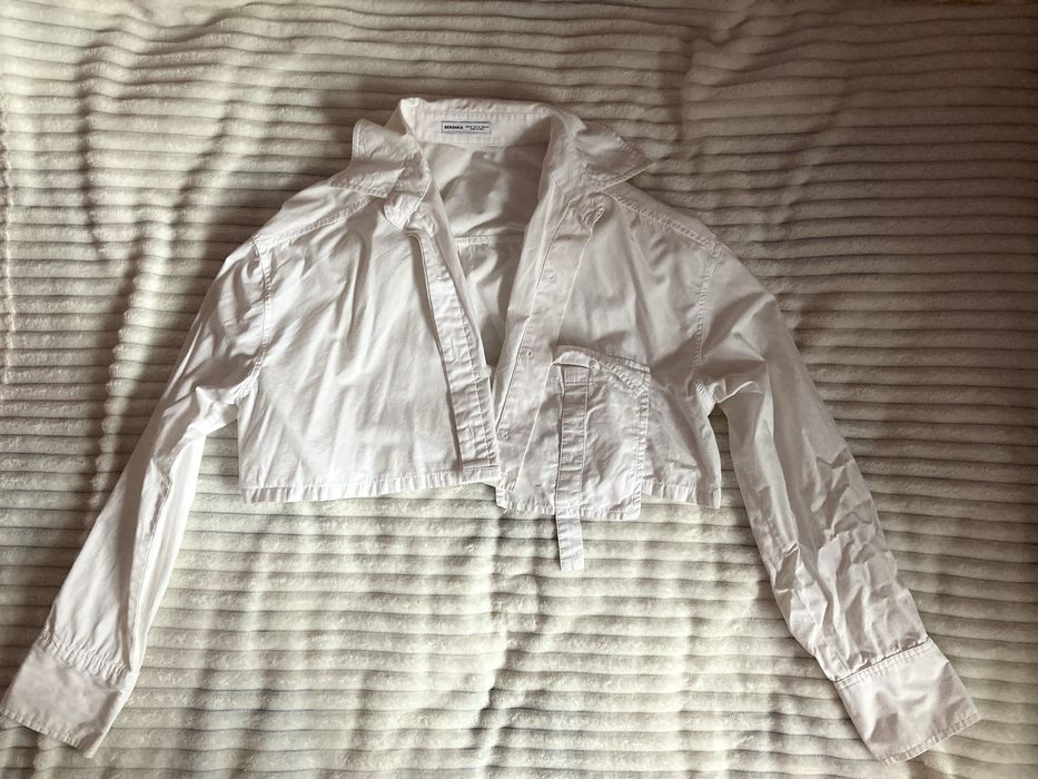 Вкорочена сорочка рубашка бершка біла