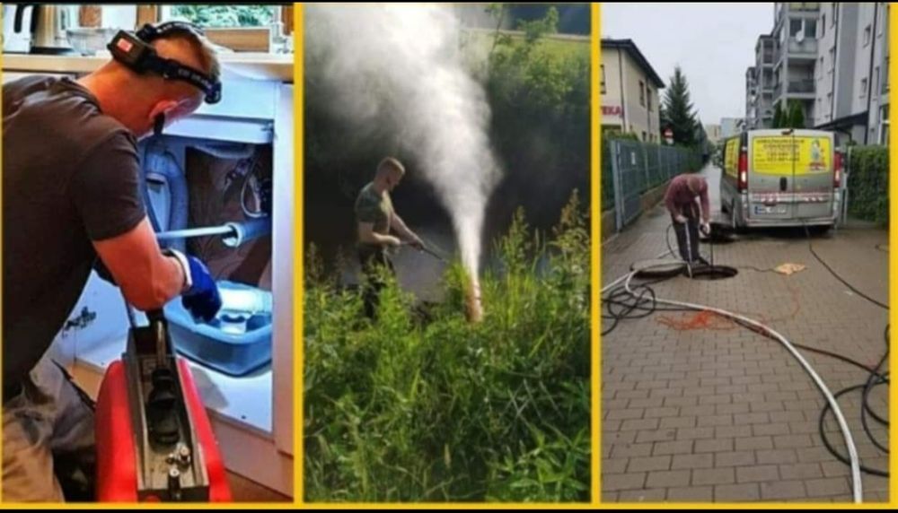 Udrażnianie Rur czyszczenie kanalizacij Kamera TV Hydraulik 24h7 Wuko