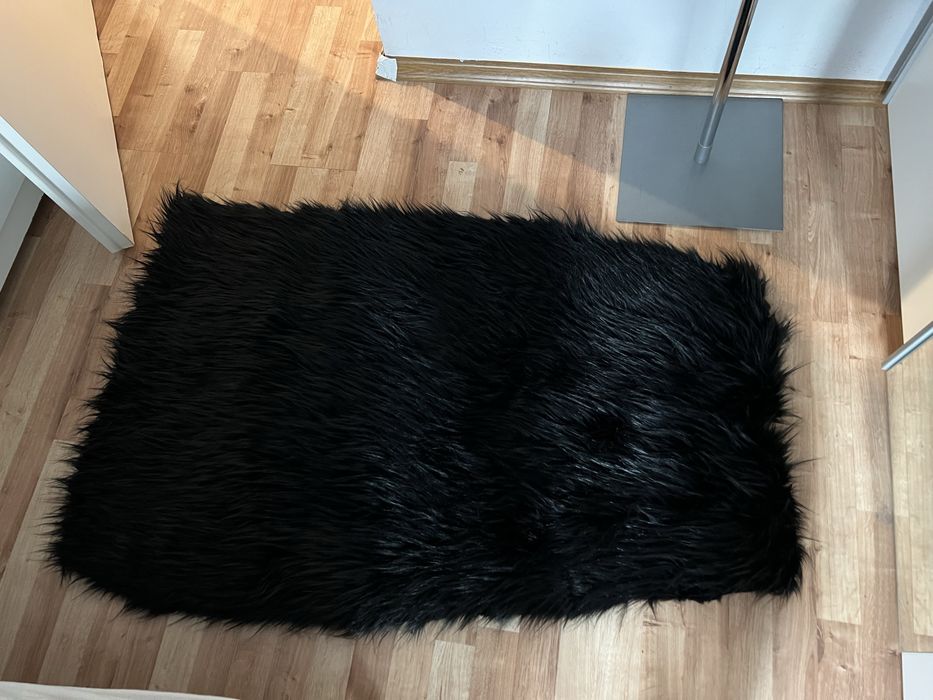Okazja! Nowy! Duży dywan futro najwyższa jakość czarny puszysty