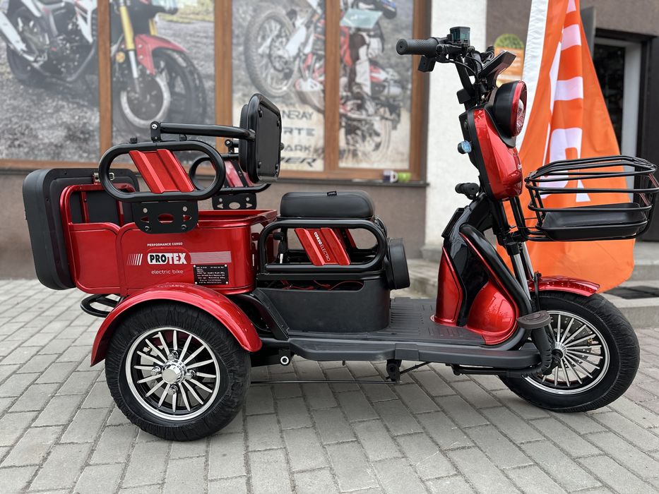 Трицикл з прицепчиком електротрицикл електротрак