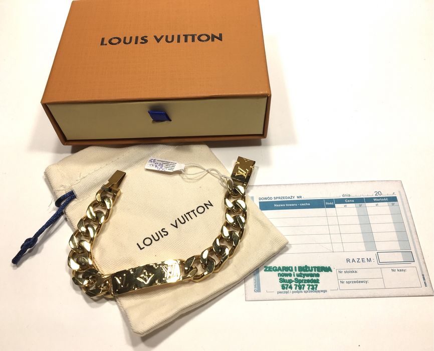 Złota oryginalna męska bransoleta Louis Vuitton•pozłacana ogniowo 18K