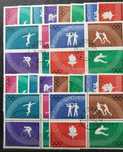 znaczki polskie Fi.1012-29 Olimpiada Rzym zestaw A i B z klejem