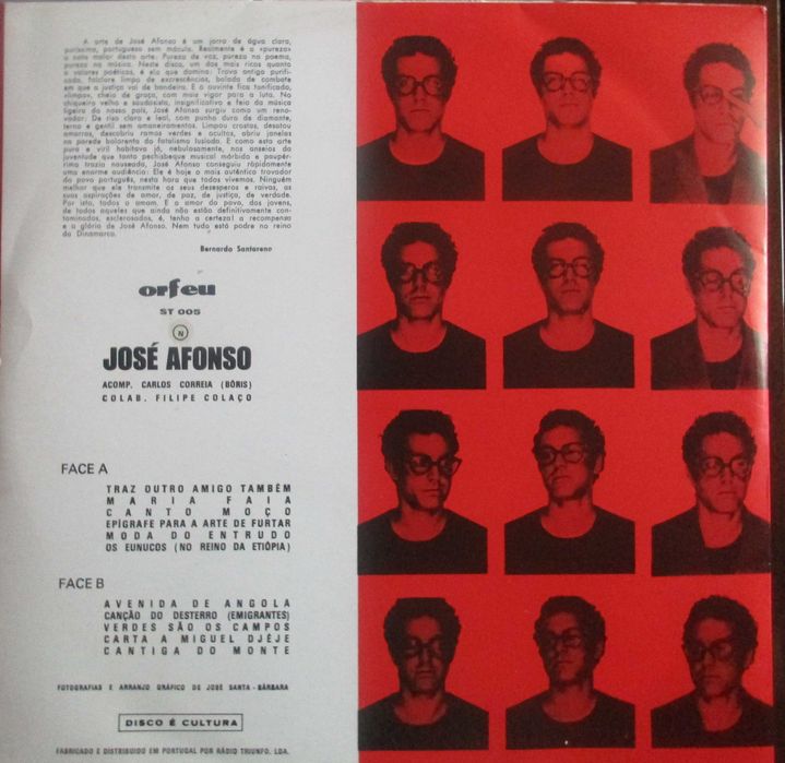 José Afonso	- - - - -		Traz Outro Amigo Também	- - - - -	LP