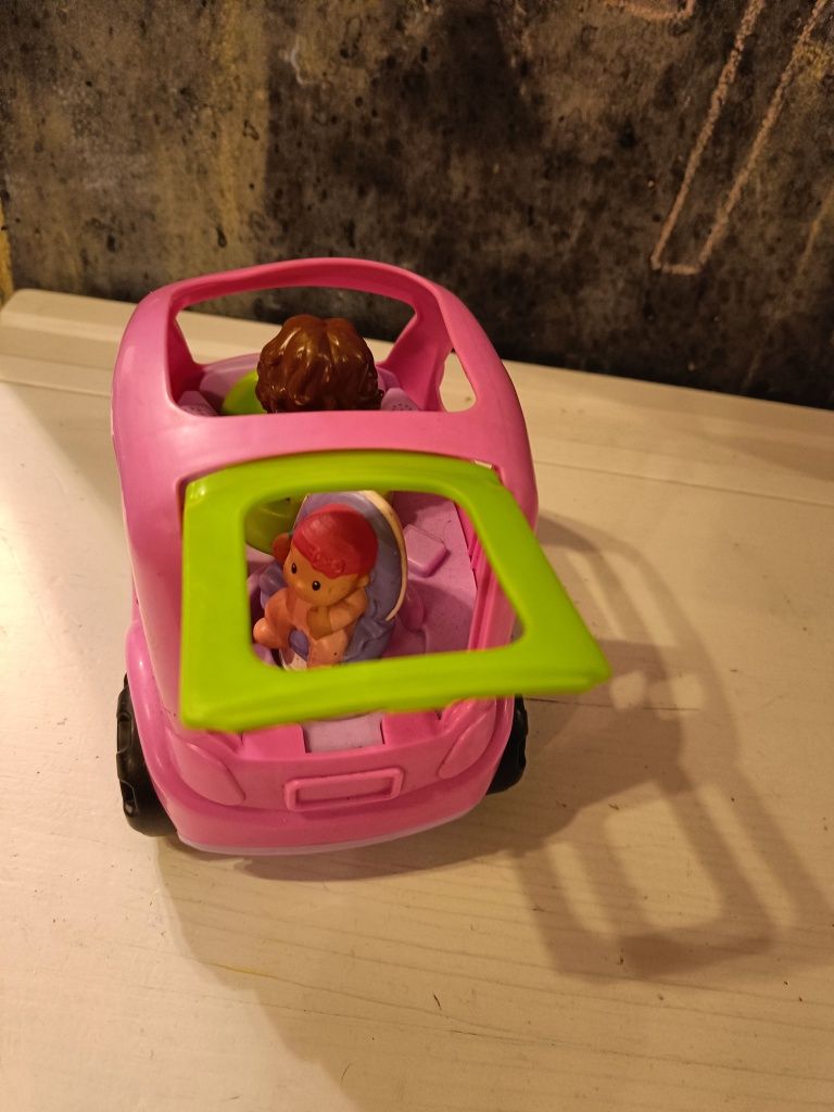 Auto mamy różowe dla dziewczynki bobas little people fisher price van