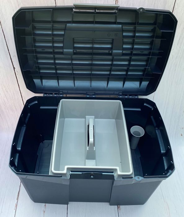 Skrzynka na szczotki dla konia koni Premium - ciemno granatowa