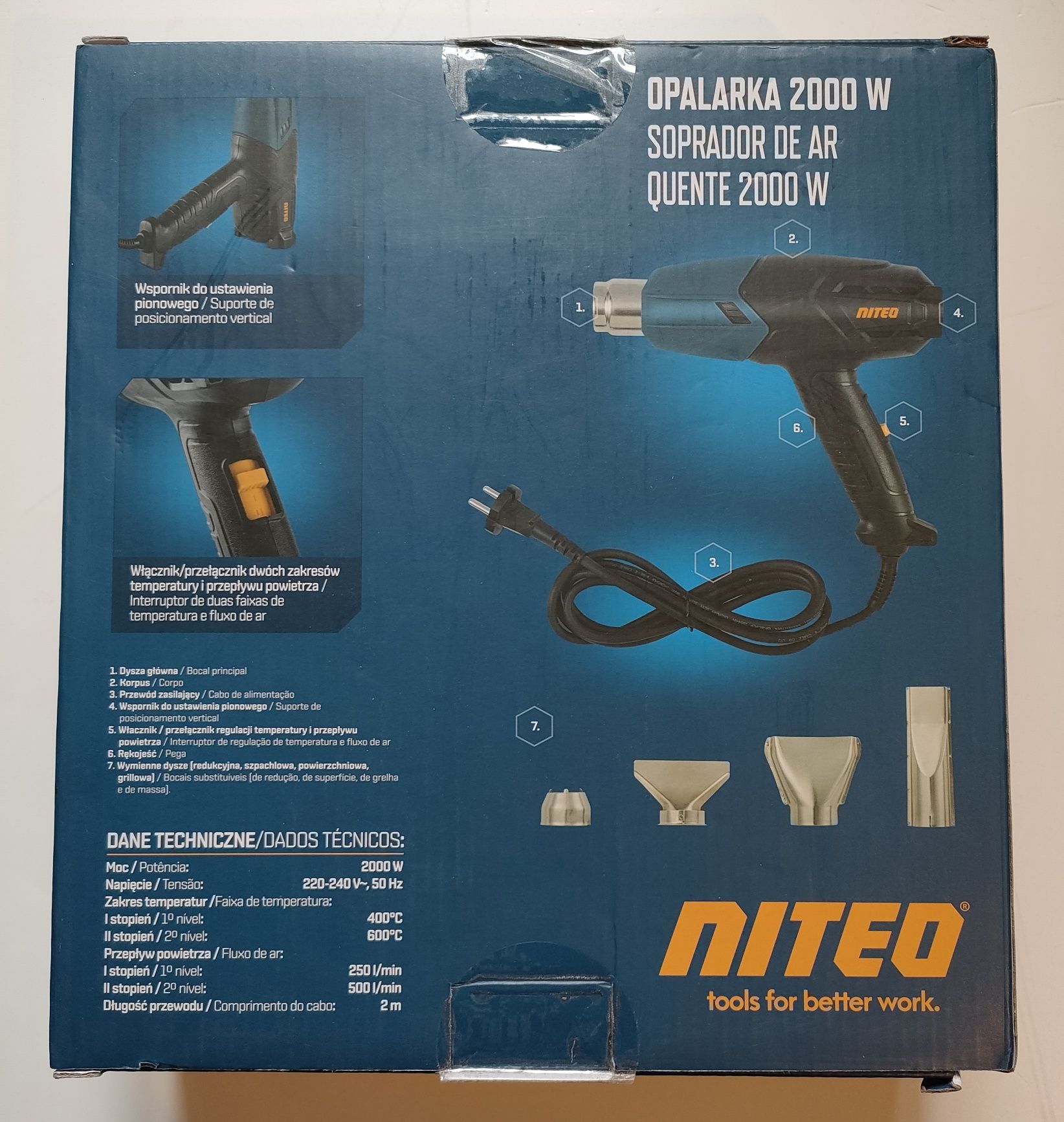 Opalarka NiteoTools 2000W Z gwarancją producenta.
