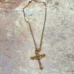 Fio com crucifixo peça vintage 42 cm