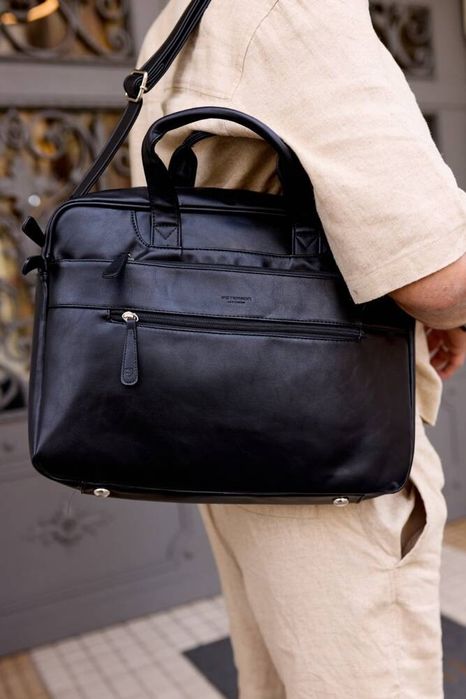 gustowna torba na laptopa do 14 cali wykonana ze skóry ekologicznej