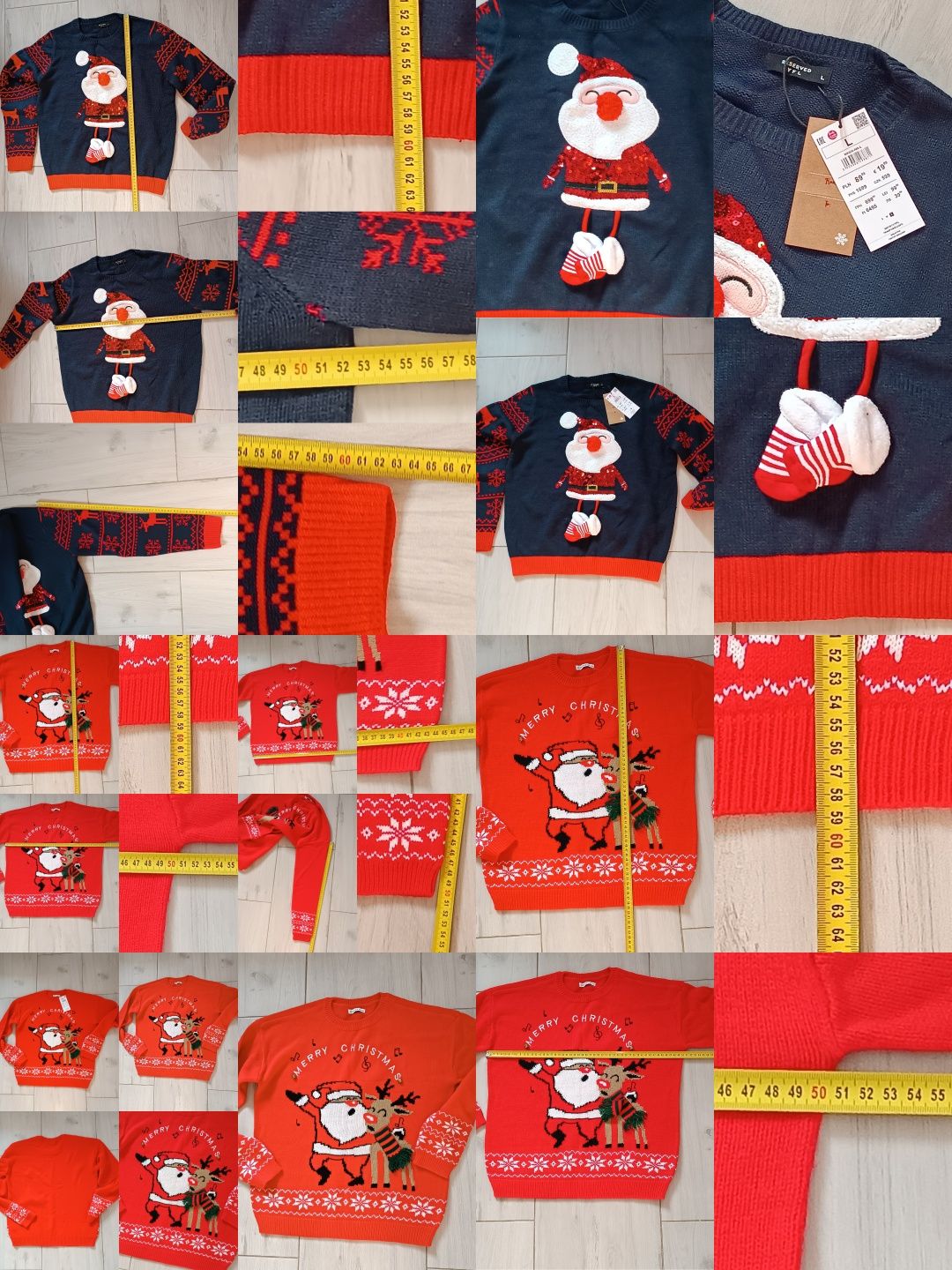 Sweter 3D zestaw 2szt świąteczny zimowy na M L XL