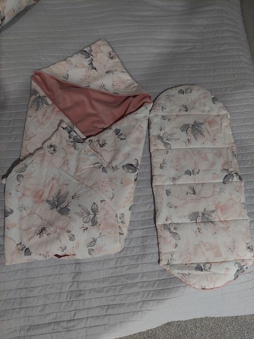 Zestaw dla niemowlaka kokon + różek + otulacz + poduszki + kołdra