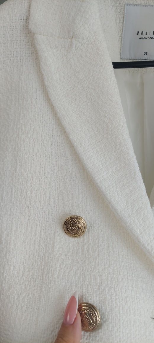 Nowy elegancki krótki żakiet marynarka crop Mohito 32 XXS