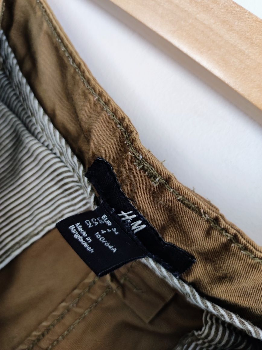 H&M 34 Brązowe Spodnie typu Chinos Brown Cigarettes Materiałowe