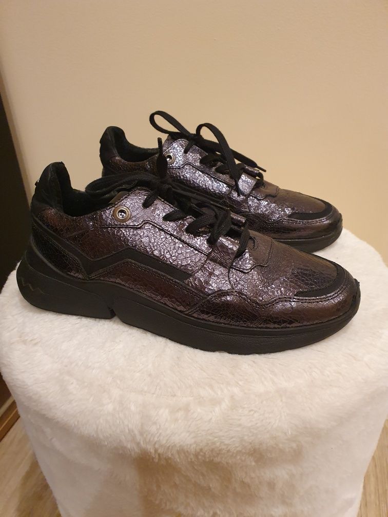 Floris van Bommel damskie skórzane sneakersy adidasy skóra 37 24.5 cm