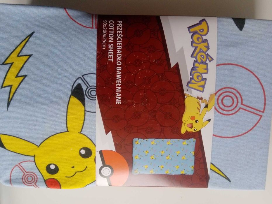 prześcieradło bawełna 200x90x25cm PsiPatrol Kuromi CareBears Pokemon