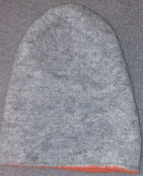 Czapka damska dwustronna rudo-szara