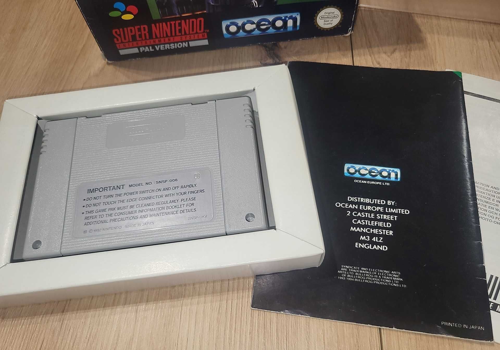 Gra Syndicate - NINTENDO SNES - DB+ stan CIB Komplet +Protektor