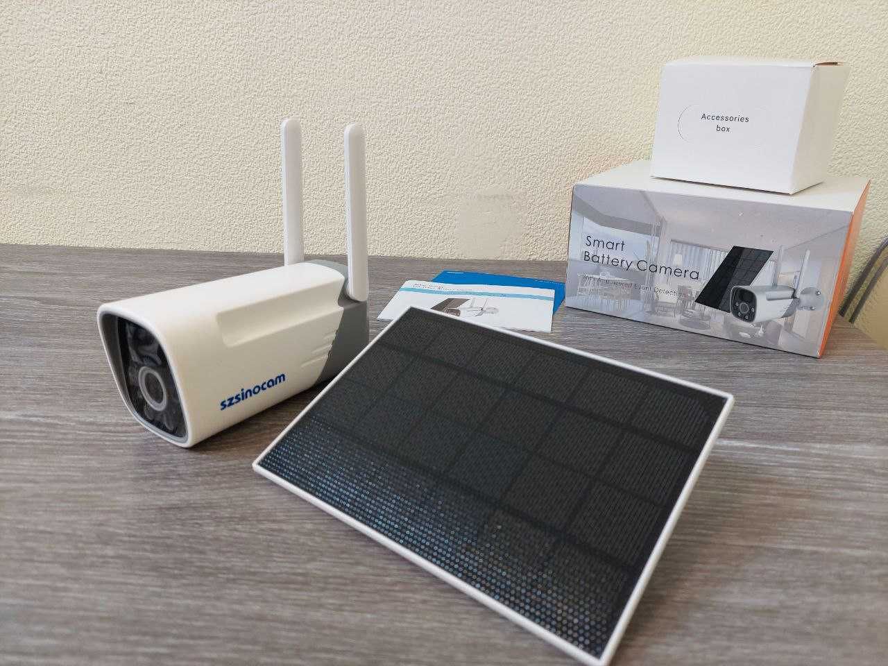 Чітке відео! Відеокамера SZSINOCAM 2K 3MP Wi-Fi,з сонячною панеллю