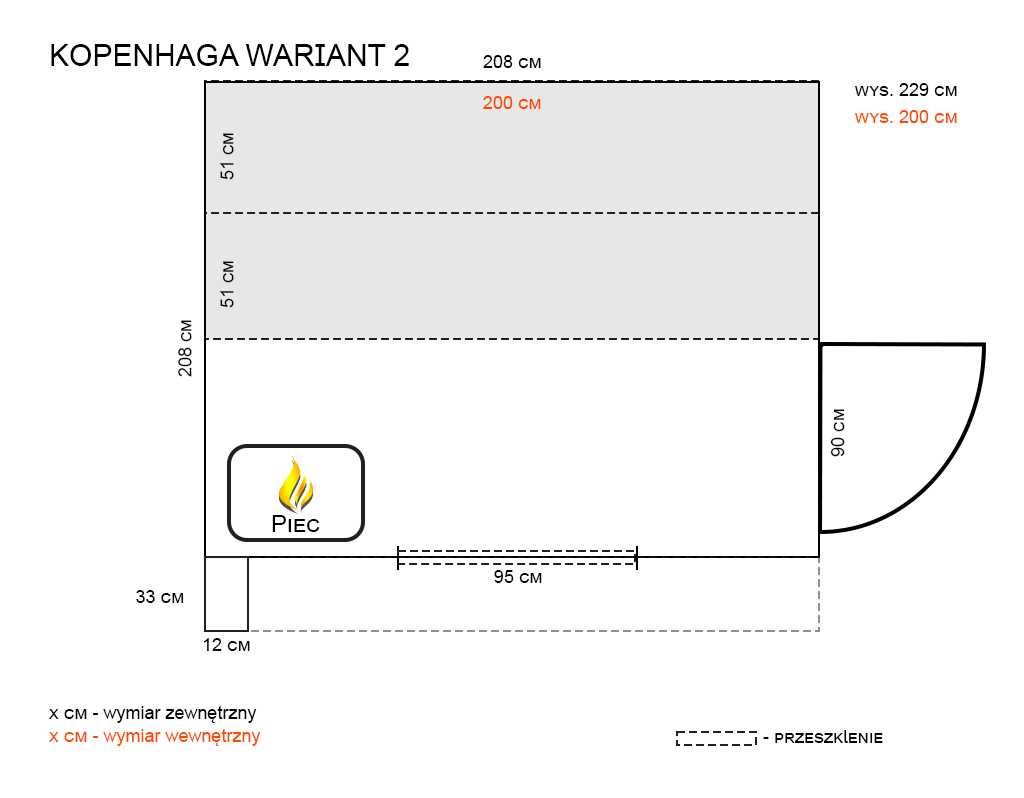 Sauna zewnętrzna fińska model Kopenhaga