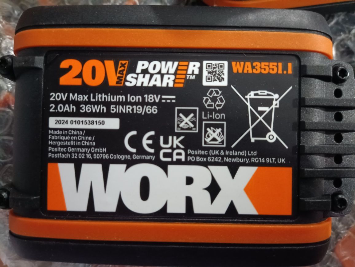 Worx Power Share Baterie 2Ah 4 sztuki
