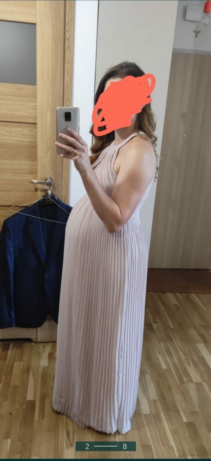 Śliczna koktailowa sukienka ciążowa L