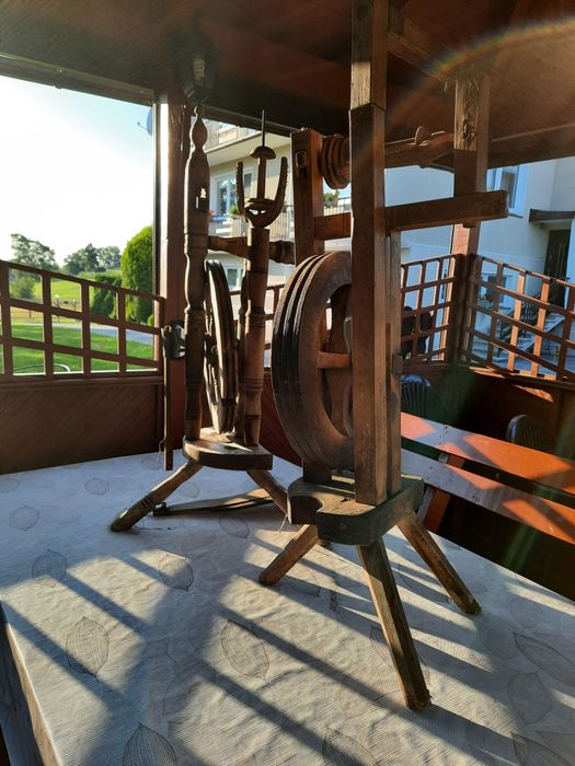 Wrzeciona i kołowrotki do przedzenia wełny 2 sztuki