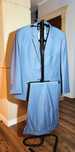 Garnitur elegancki 176/120/108 XXL niebiesko-popielaty super stan