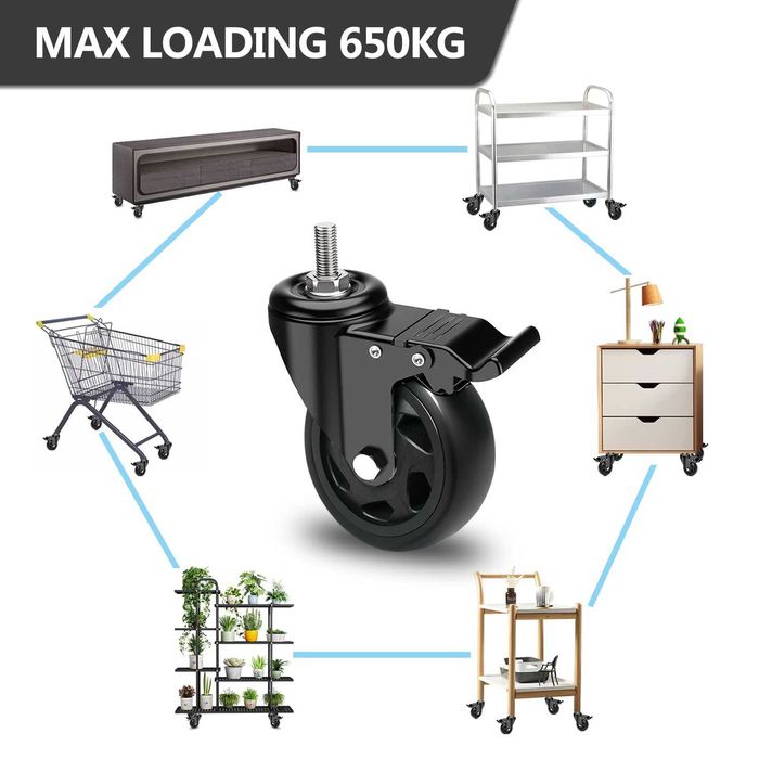 Nowy zestaw kół transportowych / kółka /koła /4 sztuki /RRIUTO !A1251!