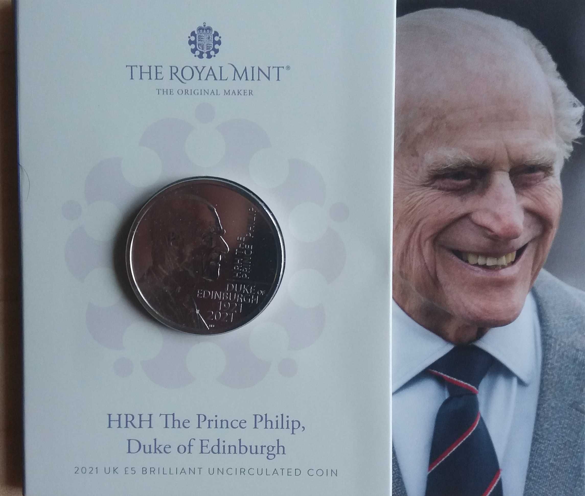 5 libras, póstuma a Filipe, marido de Isabel II.