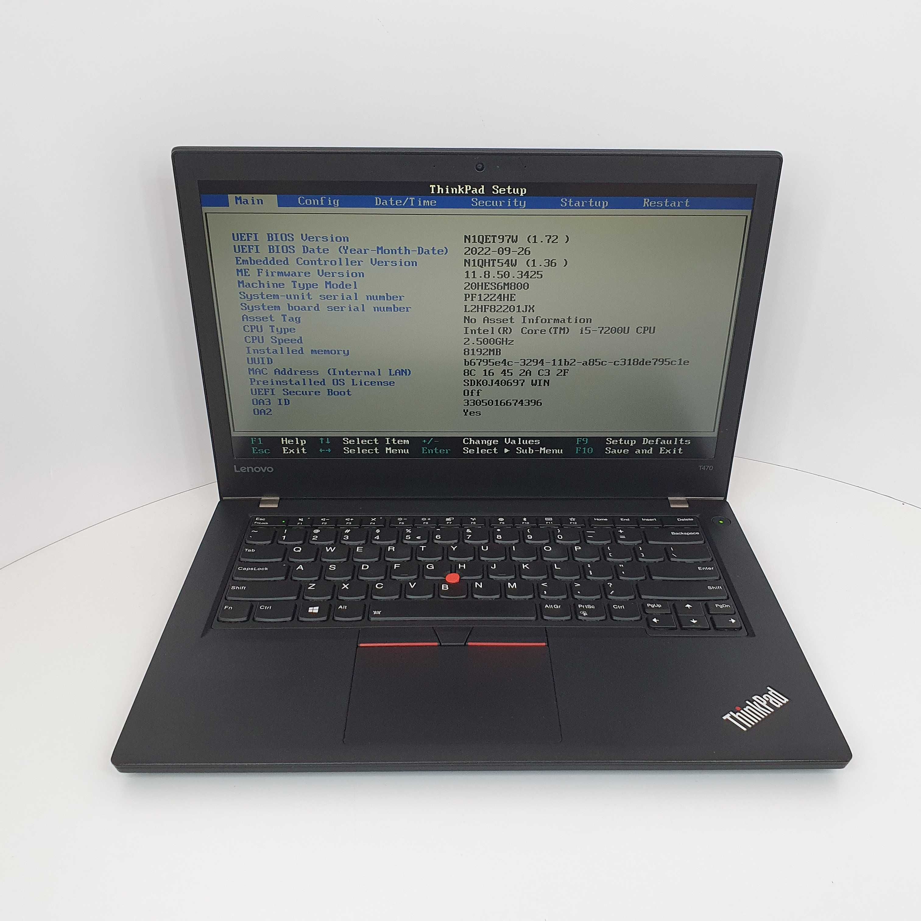 Lenovo ThinkPad T470 Intel Core i5-7200U 8GB RAM 256GB SSD