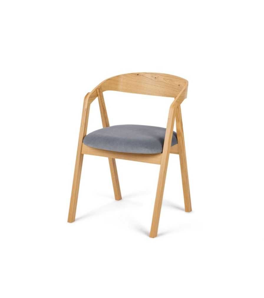 Krzesło dębowe tapicerowane-lity dąb-gięte