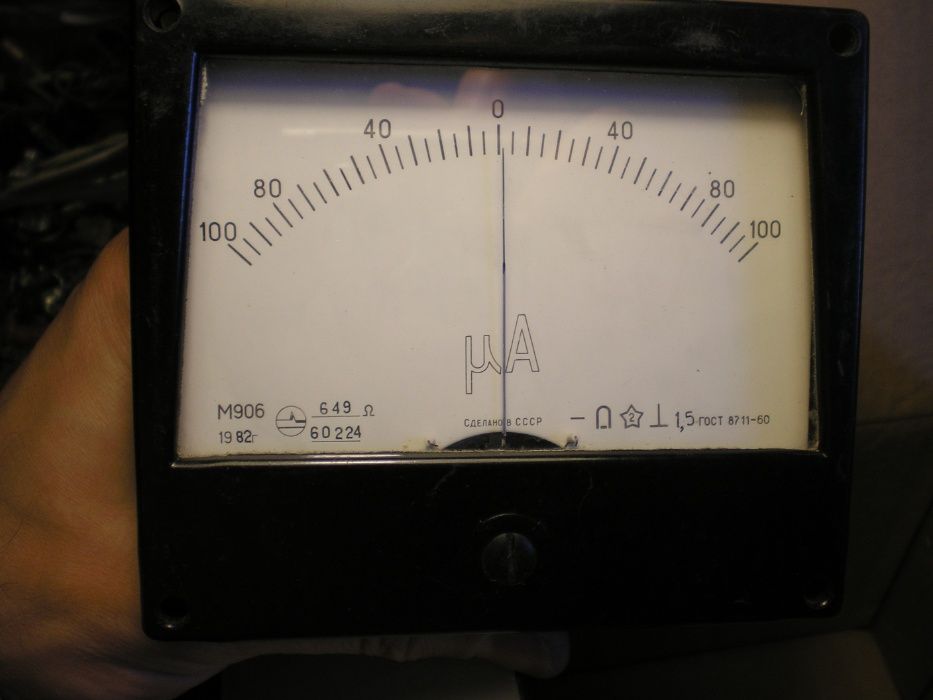 Головка микроамперметр диапазон плюс-минус 100 мкА тип М906