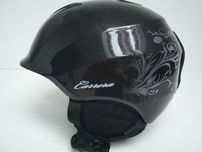 Kask  Carrera narciarski, snowboardowy, czarny w kwiaty, brokatowy