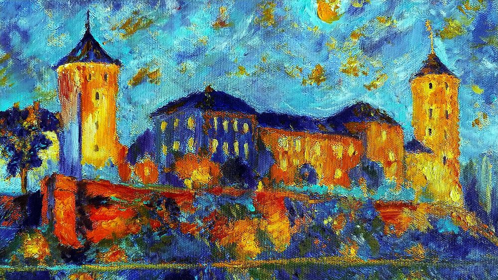 obraz olejny na płótnie 40x50 w ramie "Kraków Wawel"